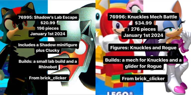 Read more about the article Shadow, Knuckles and Rouge LEGO Sets Coming January 1st 2024