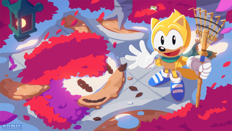 November's Sonic Pict - Cleaning Up the Autumn Leaves in Press Garden
