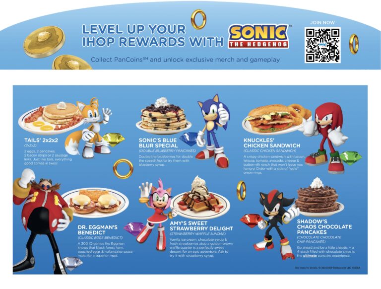 IHOP and SEGA Announce New Sonic the Hedgehog Partnership with Exclusive Prizes for Loyalty Members 