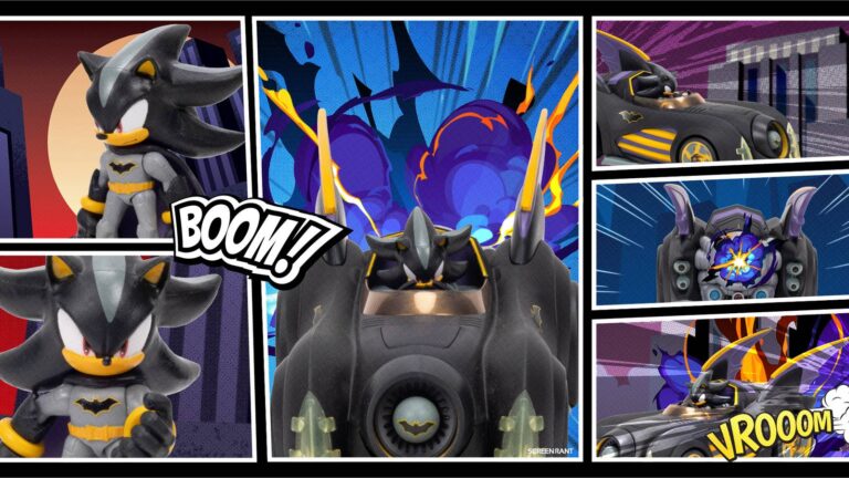 DC x Sonic the Hedgehog Batmobile With Shadow as Batman Revealed by JAKKS Pacific