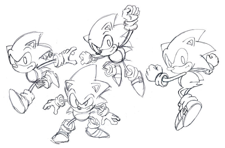 Naoto Ohshima Shares Sonic 35th Anniversary Artwork Draft for Official Sonic Rewind Wallpaper