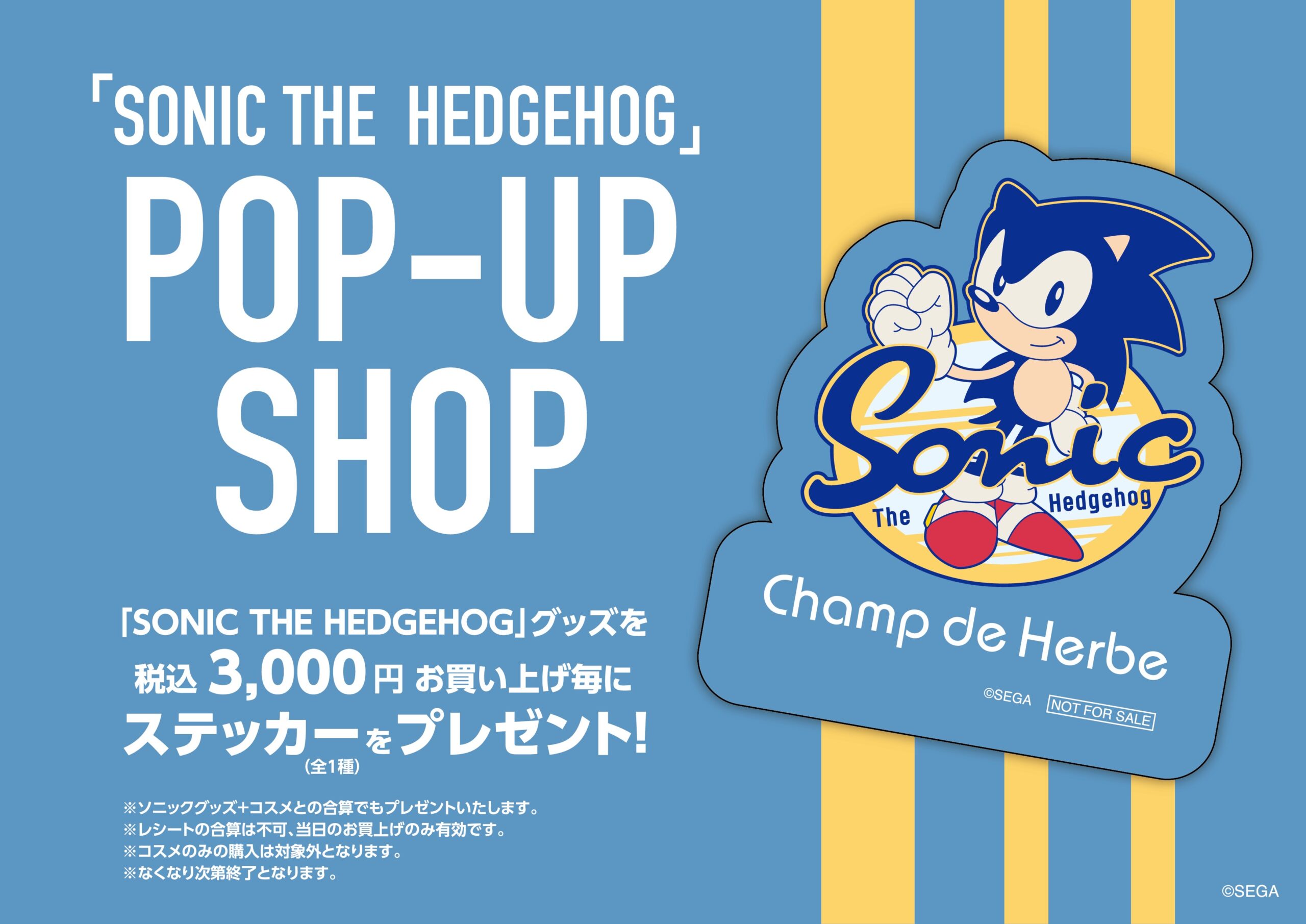 Sonic the Hedgehog Pop-Up Shop Opens at Champ de Herbe Atre Ueno