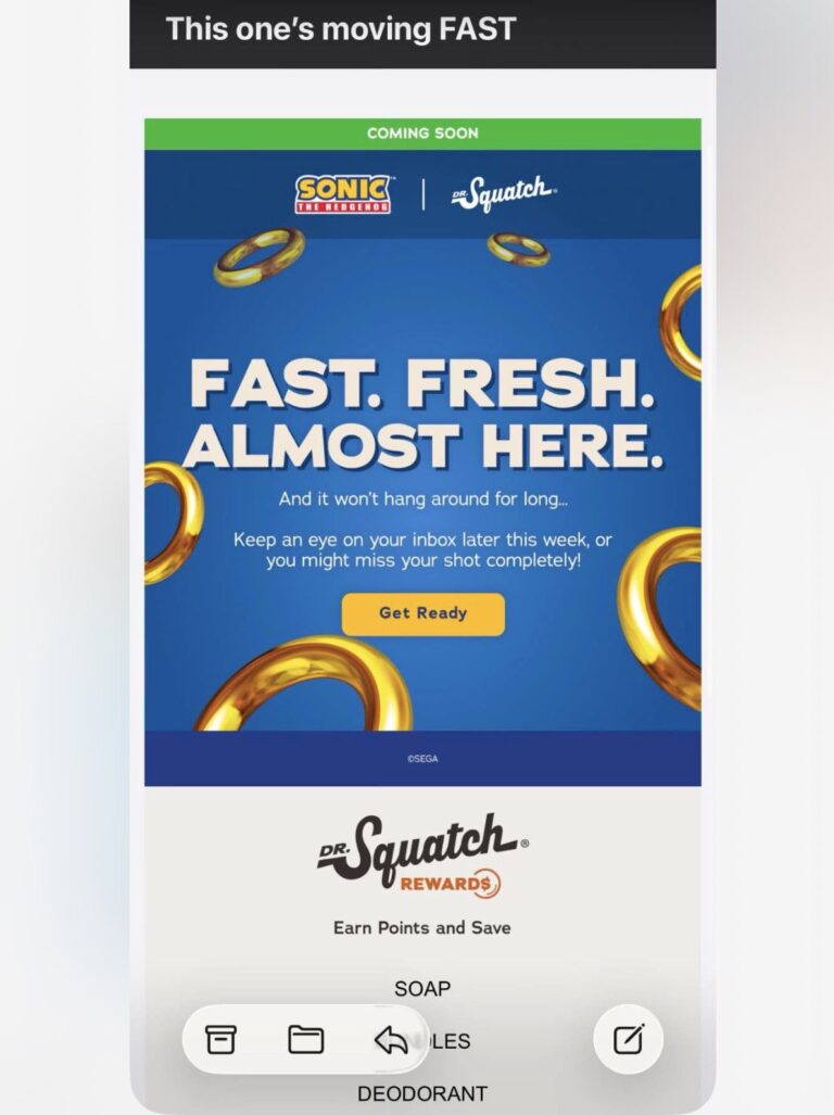 Dr. Squatch Teases Sonic the Hedgehog Collaboration With “Fast. Fresh. Almost Here” Email