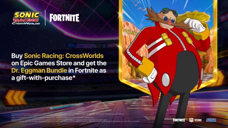 Buy Sonic Racing: CrossWorlds on Epic Games Store and Get Fortnite’s Dr. Eggman Bundle Free