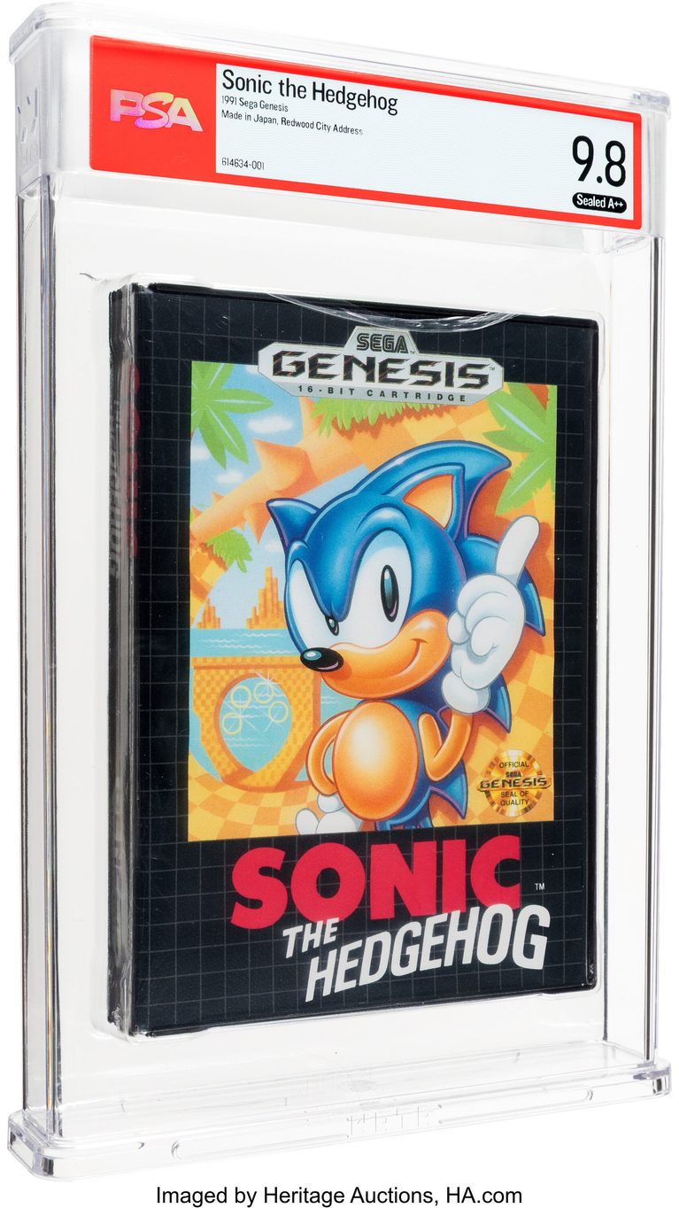 PSA 9.8 A++ Sealed Sonic the Hedgehog Genesis Copy Heads to Heritage Auction