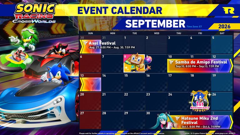 Amigo Joins Sonic Racing: CrossWorlds September 8 With Samba de Amigo Festival Starting September 10
