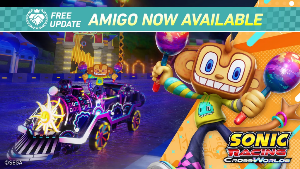 Amigo Now Available in Sonic Racing: CrossWorlds as Final Free Racer of Year One