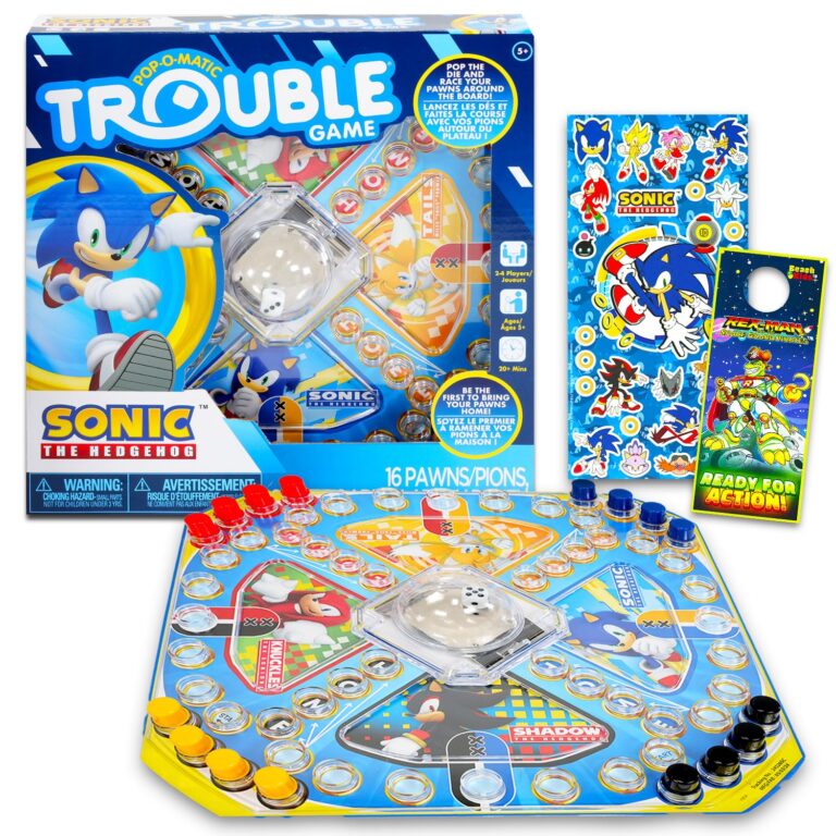 Sonic the Hedgehog Pop Up Board Game – Bundle with Sonic Board Game for Kids with Pop Up Dice Plus Stickers, More | Sonic the Hedgehog Games for Birthday Party